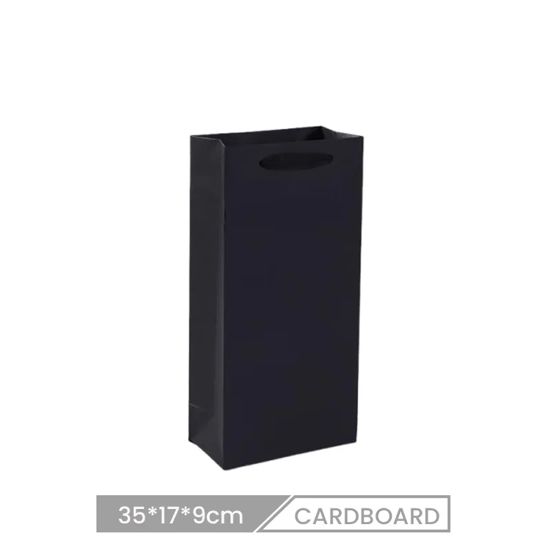 17*9*35cm Custom Red Wine Packaging Rectangular Paper Portable Shopping Bag
